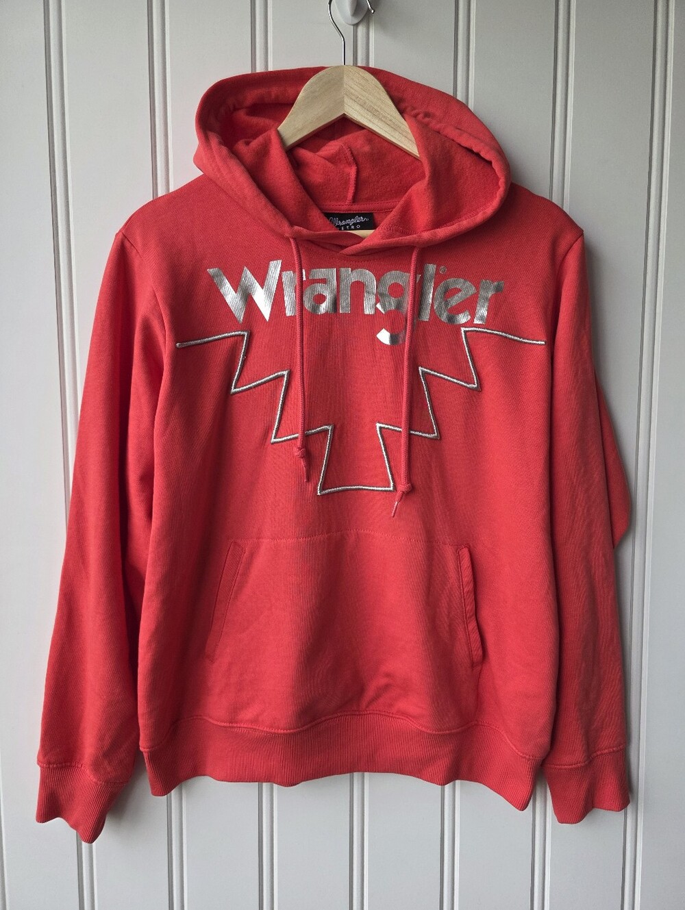 Wrangler Retro Metallic Logo Pullover Hodie Pink Medium